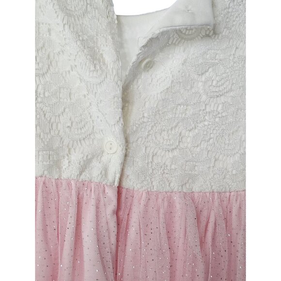 Childs White/Pink Sparkle Dress - Picture 3 of 4